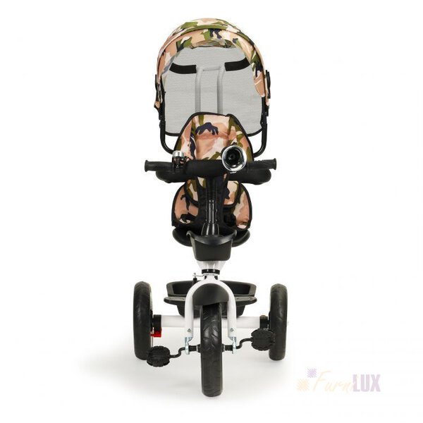Rowerek trójkołowy spacerówka fotel 360° - moro