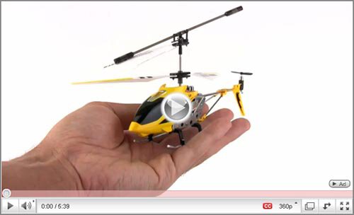 film, prezentacja helikoptera Syma S107G z żyroskopem 