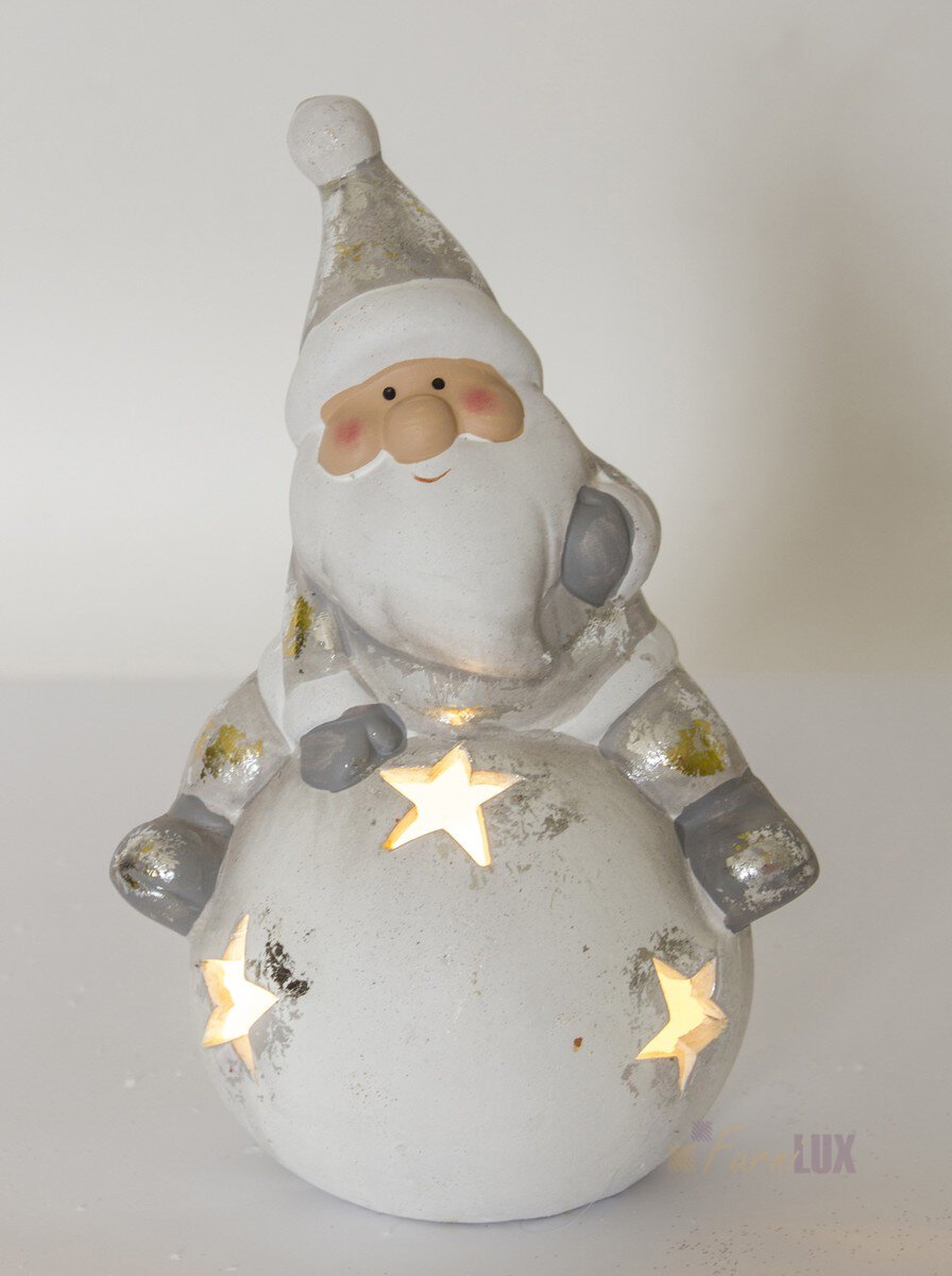 Figurka Mikołaj na kuli LED