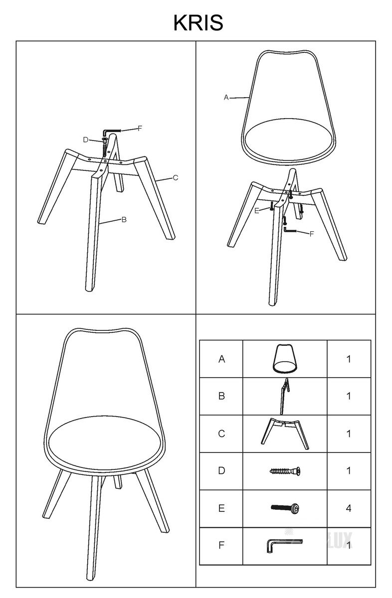 Krzesło "Kris" - dębowe nogi