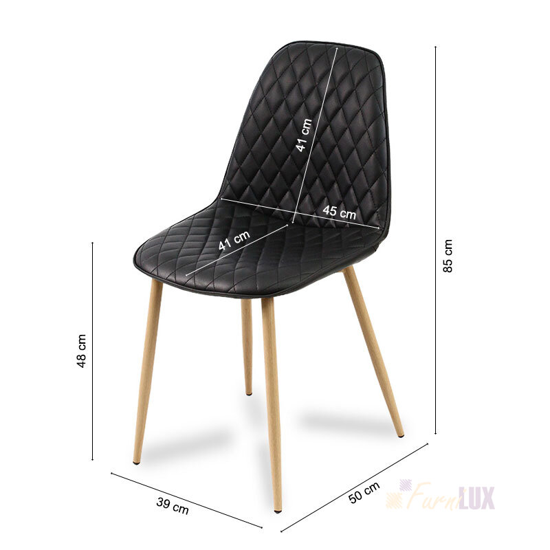 Krzesło "Pik" skórzane na drewnianych nogach - 3 KOLORY