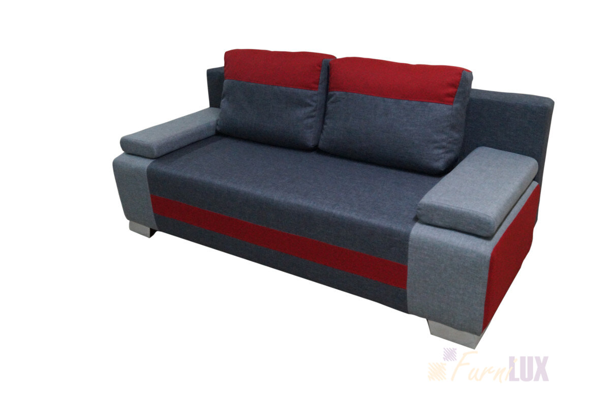 Sofa / kanapa rozkładana LENA 2  szary / czerwony