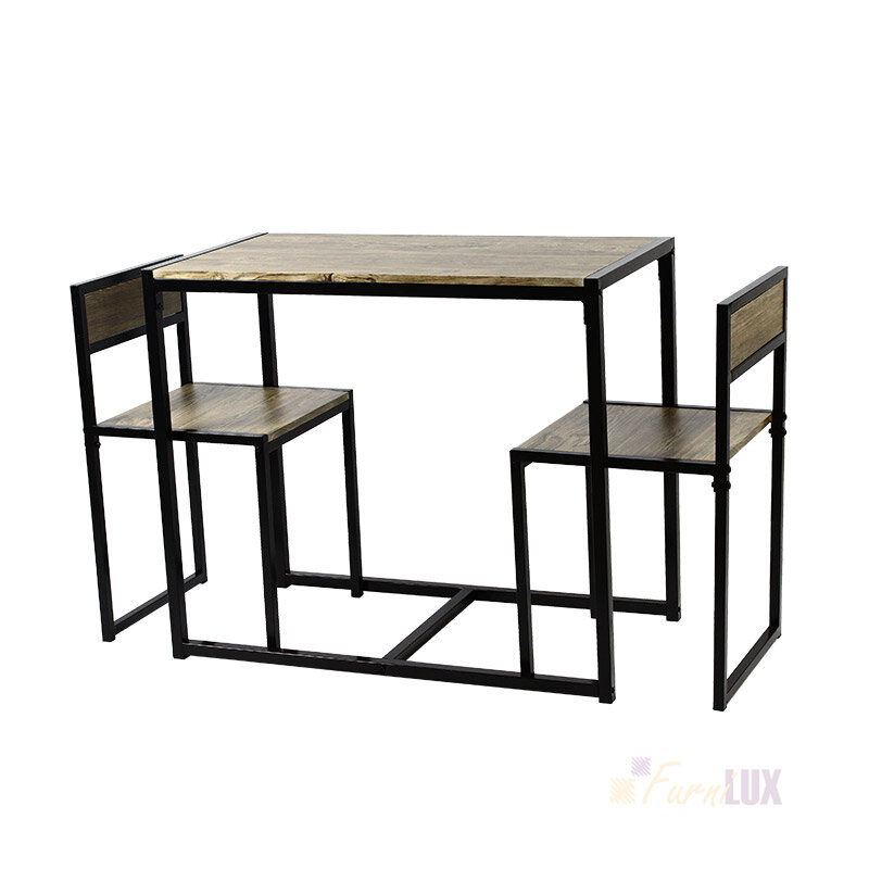 Zestaw "Recta" stół + 2 krzesła - oliwkowy brąz