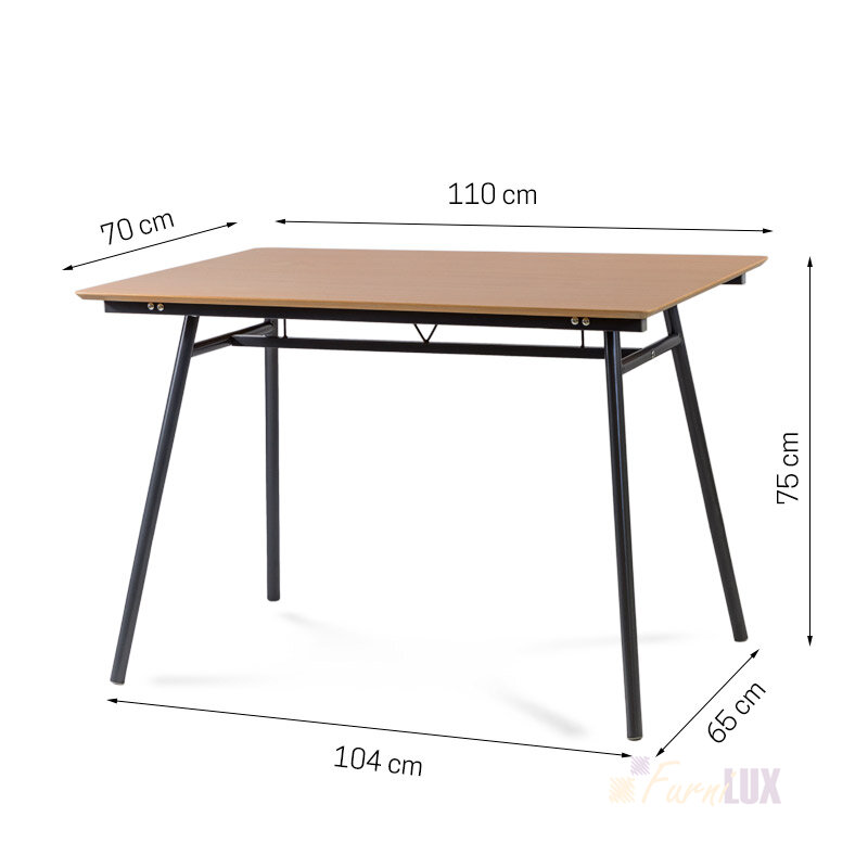 Zestaw stołowy "Triangle" 4 krzesła + stół - jasny brąz