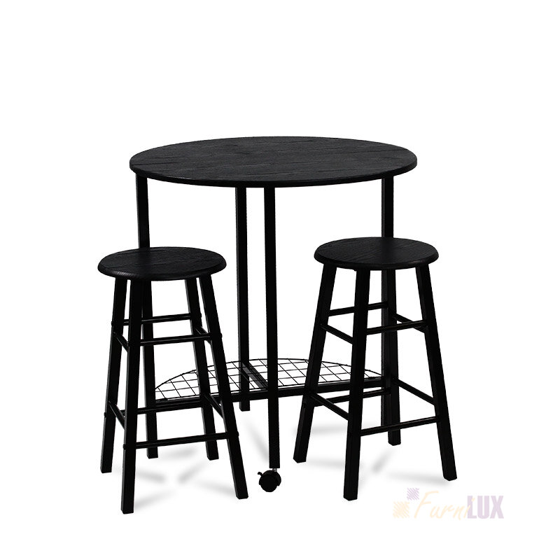 Zestaw stołowy "Two" 2 krzesła + stół - czarny