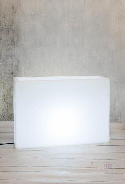 Biała donica prostokątna Long z oświetleniem