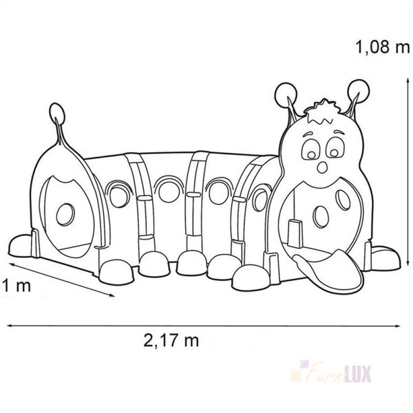 Tunel dla dzieci Gąsienica 178 cm Modułowy Plac Zabaw