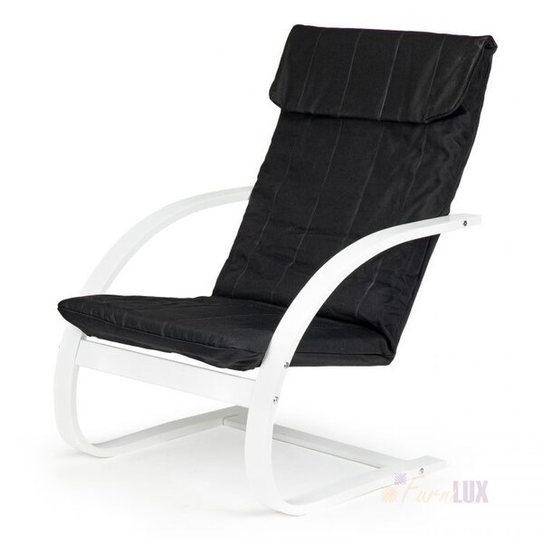 Fotel fiński bujany "Fiko" - czarno/biały