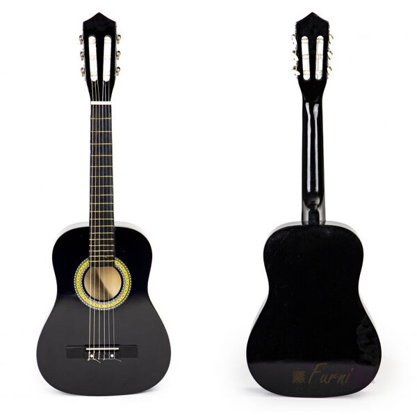 Gitara dla dzieci duża drewniana Black - 86 cm