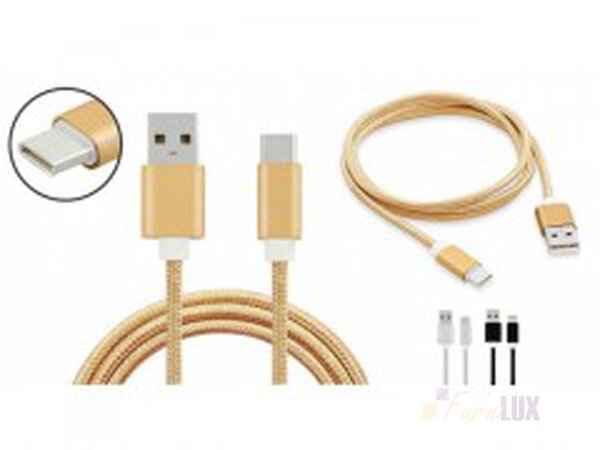 Kabel USB C 1,5m oplot nylon