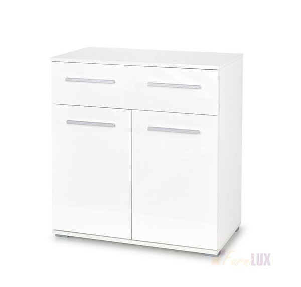 Komoda Linos szuflada + 2x szafka - biały/biały połysk