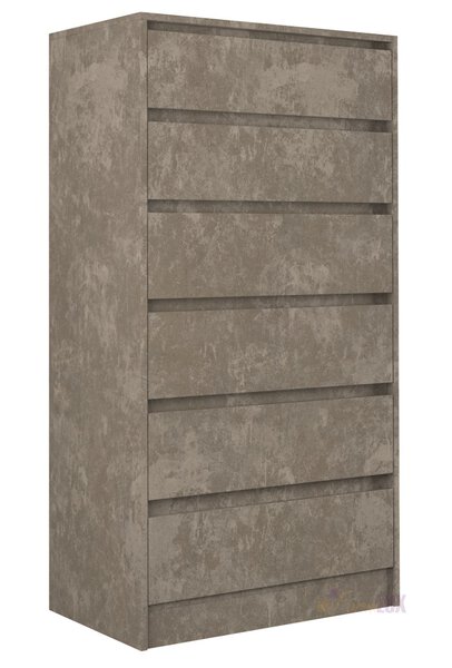 Komoda "Kabo" 6 szuflad - beton