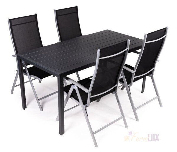 Komplet mebli stół + 4 krzeseł regulowanych - szary