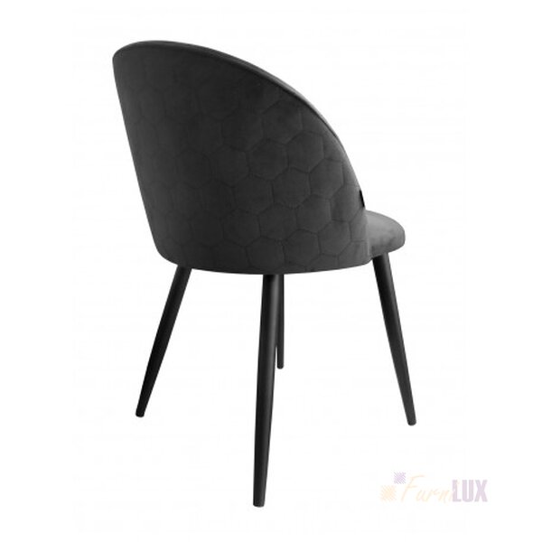 Krzesło Coli bluvel plaster miodu z czarnymi nogami - MG17