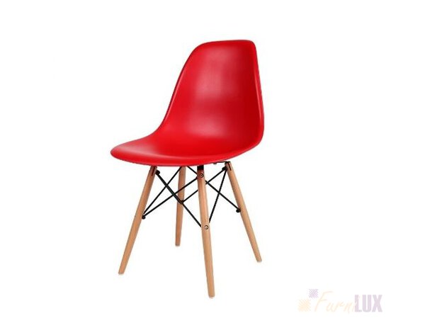 Krzesło "Monza"- czerwone z bukowymi nogami
