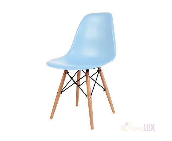 Krzesło "Monza"- niebieskie z bukowymi nogami