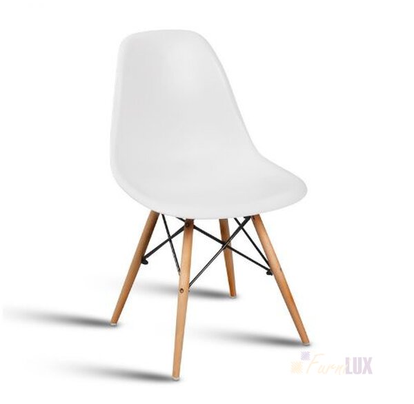 Krzesło "Monza" z bukowymi nogami - biały