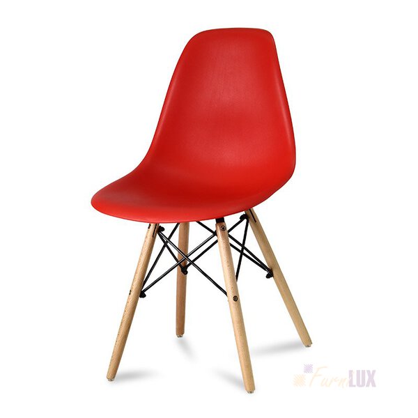 Krzesło "Monza" z bukowymi nogami - czerwone