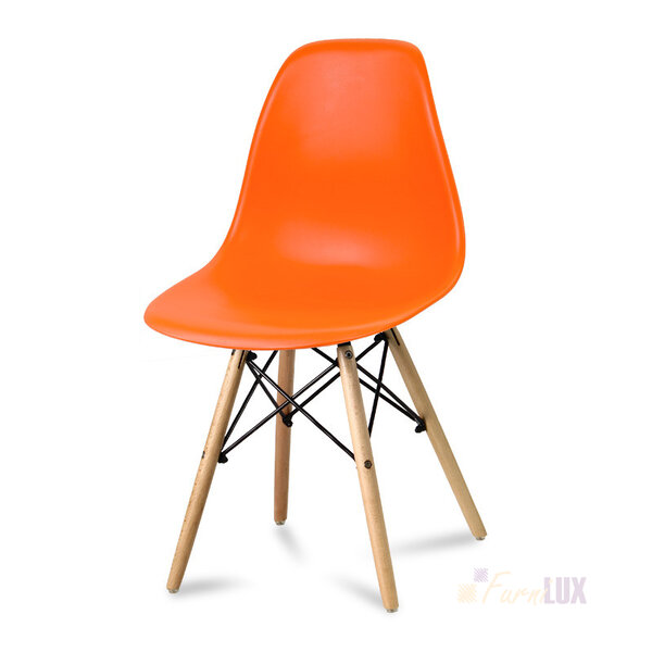 Krzesło "Monza" z bukowymi nogami - pomarańczowy