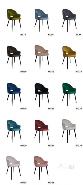 Krzesło Vel na czarno złotych nogach - różne kolory tkaniny