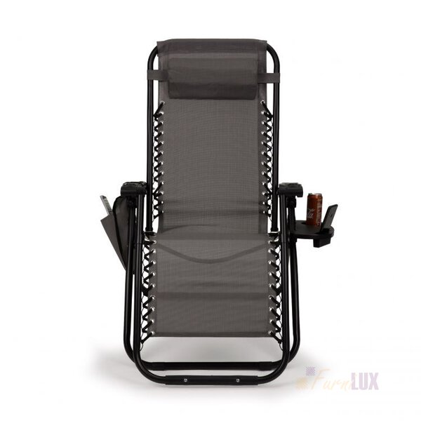 Leżak fotel ogrodowy plażowy zero gravity - szary