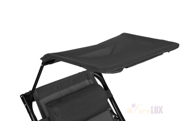 Leżak fotel ogrodowy z daszkiem składany + dodatki