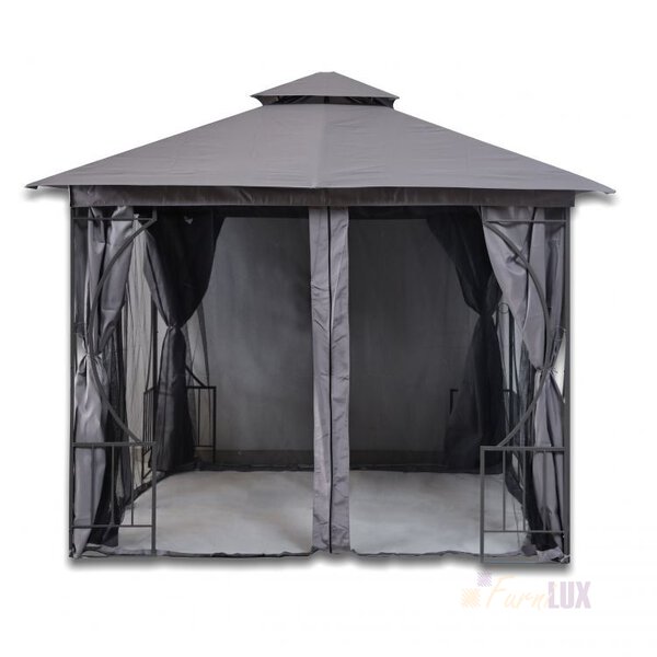 Namiot pawilon ogrodowy 2w1 ścianki moskitiera 3x3 - Gray