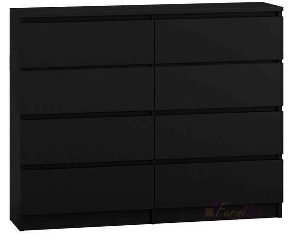 Komoda „Roma” 8 szuflad 120 cm - czarny