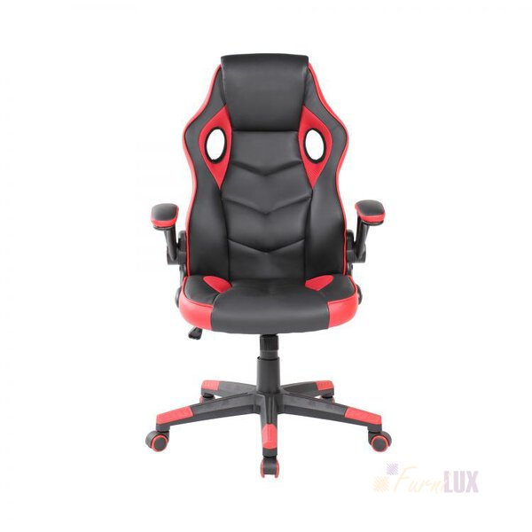 Obrotowy fotel gamingowy kubełkowy krzesło biurowe czarno-czerwone