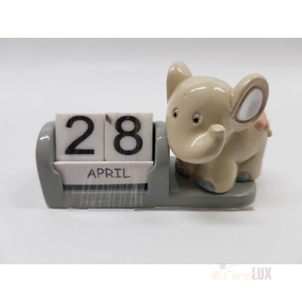 Porcelanowy słoń z kalendarzem