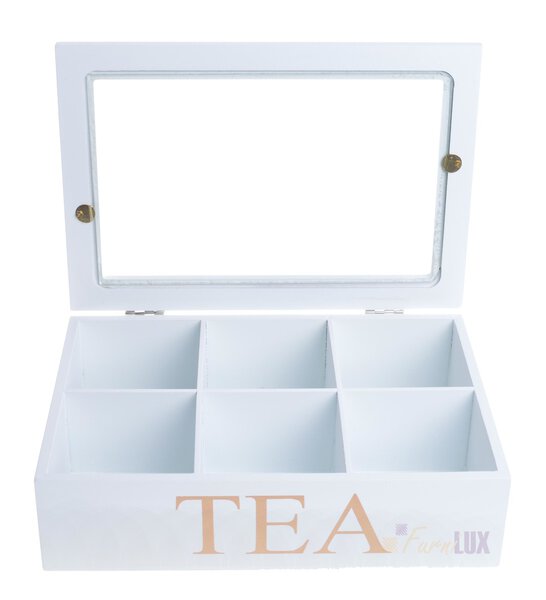 Pudełko na herbatę z 6 przegródkami 24x16,5x6,8 cm
