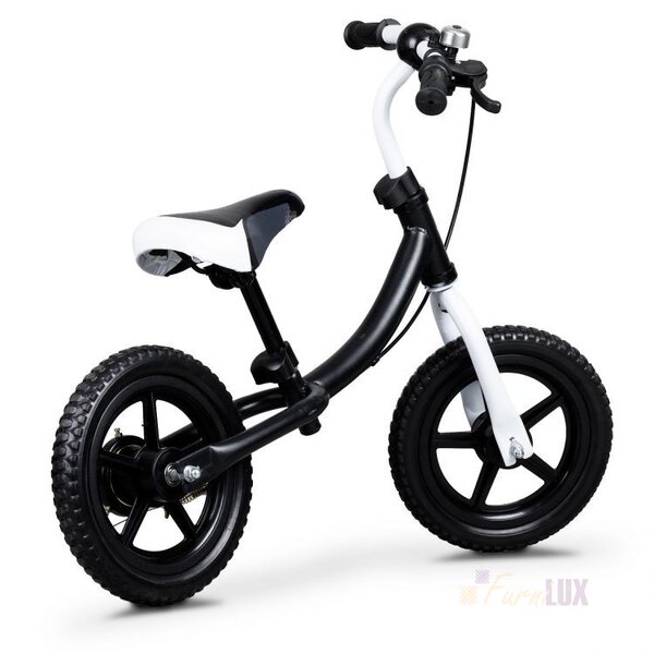 Rowerek biegowy mini rower z hamulcem Ecotoys - czarno biały