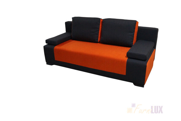 Sofa / kanapa rozkładana LENA - grafit/ pomarańczowy