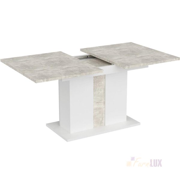 Stół rozkładany "Alina" - beton/biel