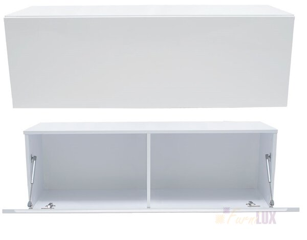 Szafka RTV wisząca "Vilo" 120 cm - biały połysk