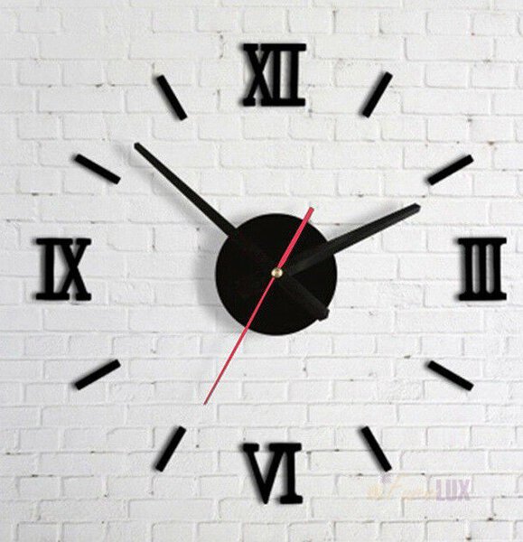 Zegar Ścienny czarny cyfry rzymskie