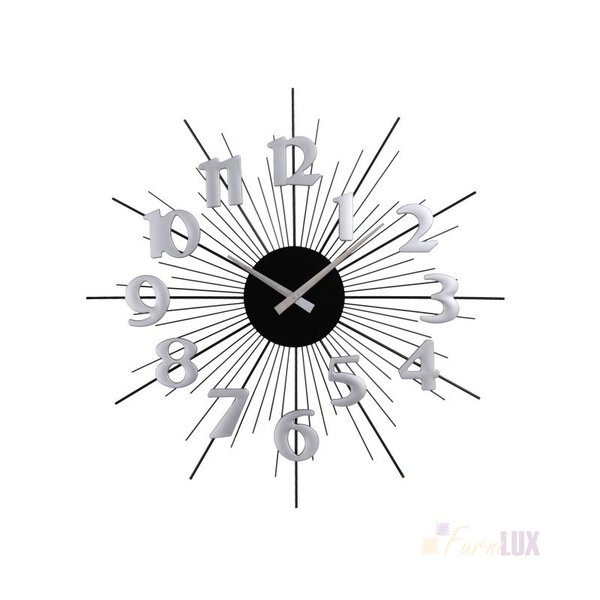 Zegar ścienny Modern 50 cm - srebrno - czarny