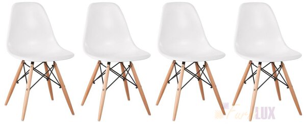 Zestaw 4 x krzesła krzesło jadalni salonu - białe