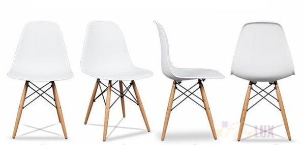 Zestaw 4 x krzesła krzesło jadalni salonu - białe