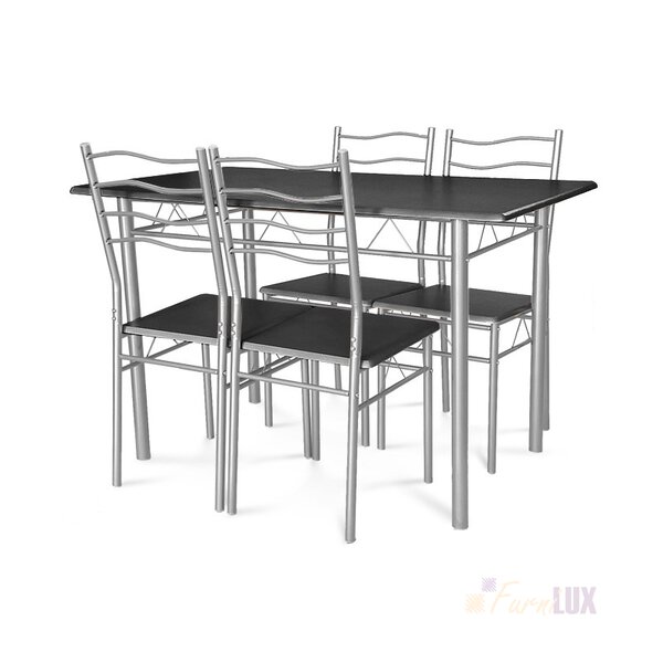 Zestaw kuchenny "Nela" stół + 4 krzesła - czarny