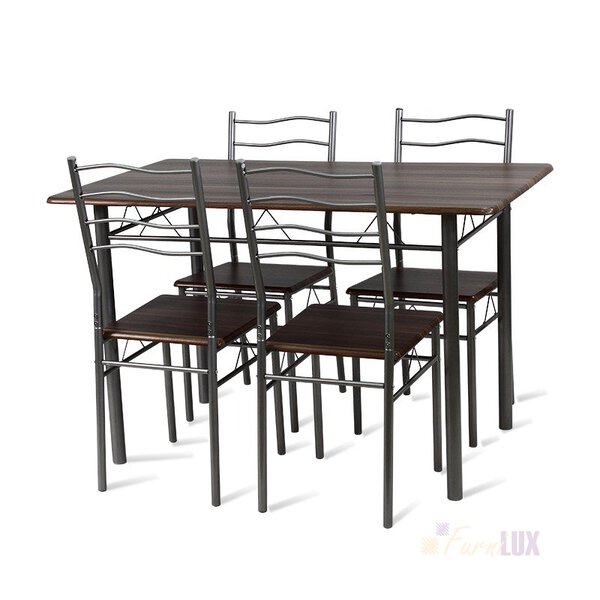 Zestaw kuchenny "Nela" stół + 4 krzesła - czarny orzech