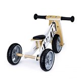 Drewniany rowerek rower trójkołowy 2w1 balansowy - ZEBRA
