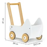 Drewniany wózek dla lalek pchacz chodzik 