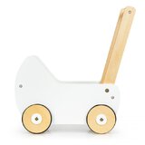 Drewniany wózek dla lalek pchacz chodzik 