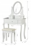 Duża toaletka kosmetyczna komoda lustro taboret Goodhome