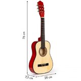 Gitara dla dzieci duża drewniana Red - 76 cm