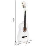 Gitara dla dzieci duża drewniana White - 76 cm