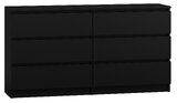 Komoda "ROMA" 6 szuflad 138cm - czarny mat