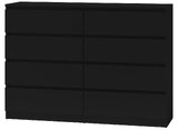 Komoda "ROMA" 8 szuflad 140 cm - czarny