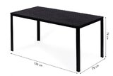 Komplet modern mebli stół + 4 krzeseł regulowanych - czarny